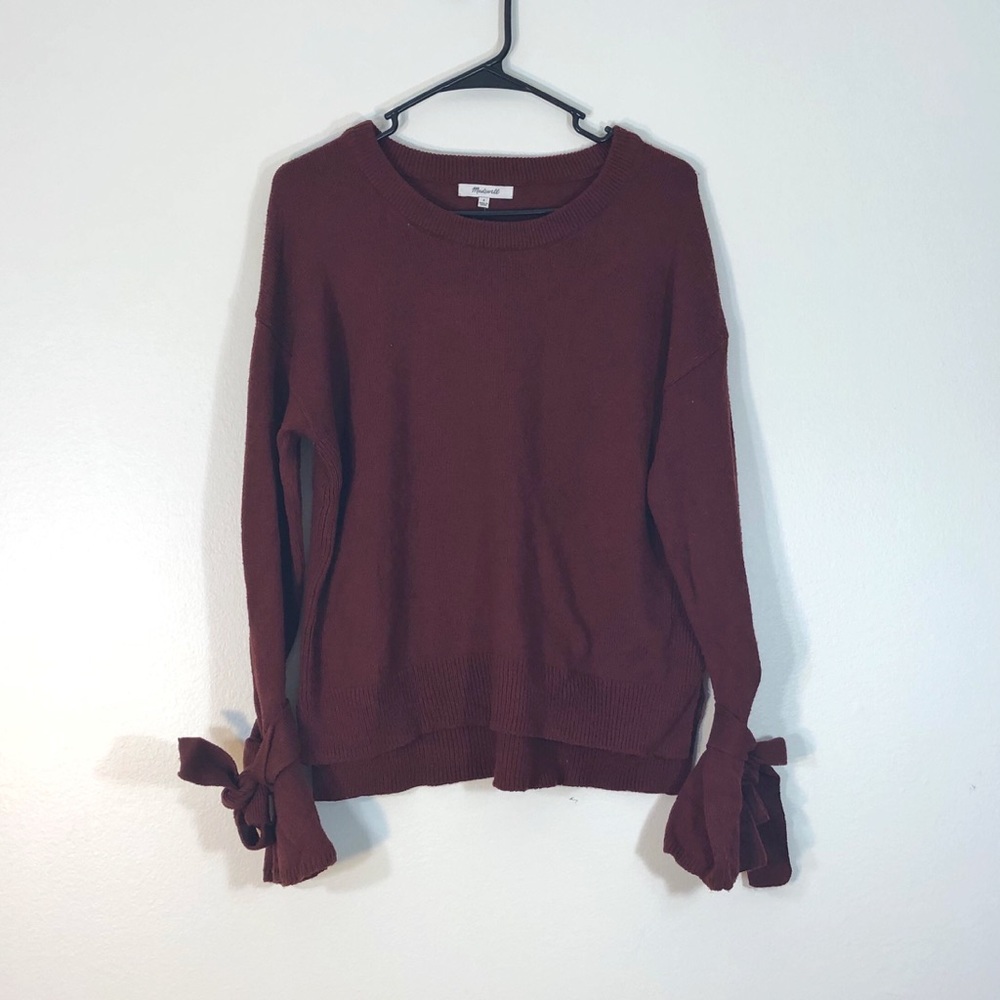 Tie Sleeve Madewell Burgundy Sweater